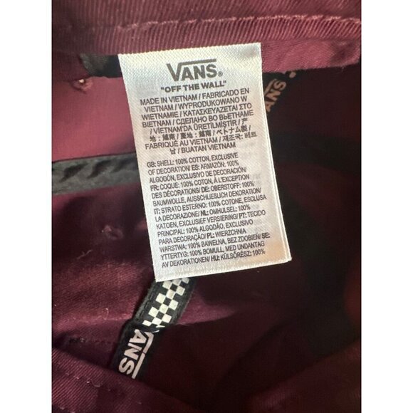 Vans Maroon & Checkered Strapback Hat - Picture 5 of 5